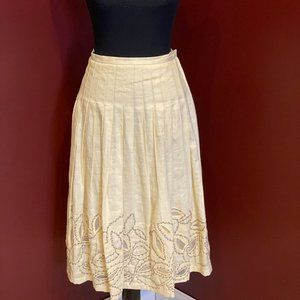 Vintage LAFAYETTE 148 Pale Yellow Linen Skirt
